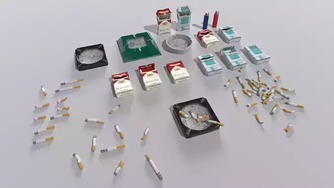 Smoking Props Low-poly 3D model