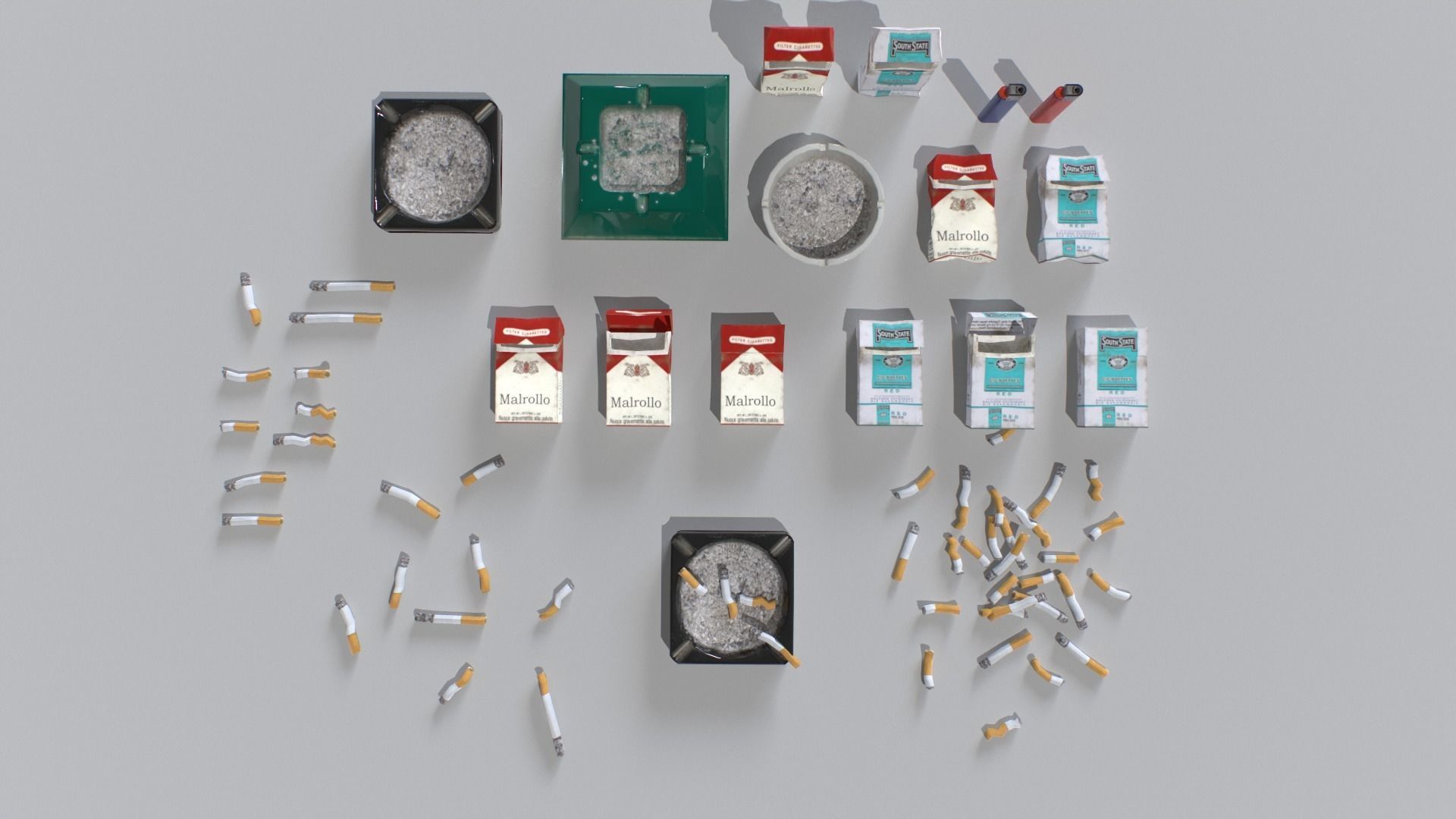 Smoking Props Low-poly 3D model_5