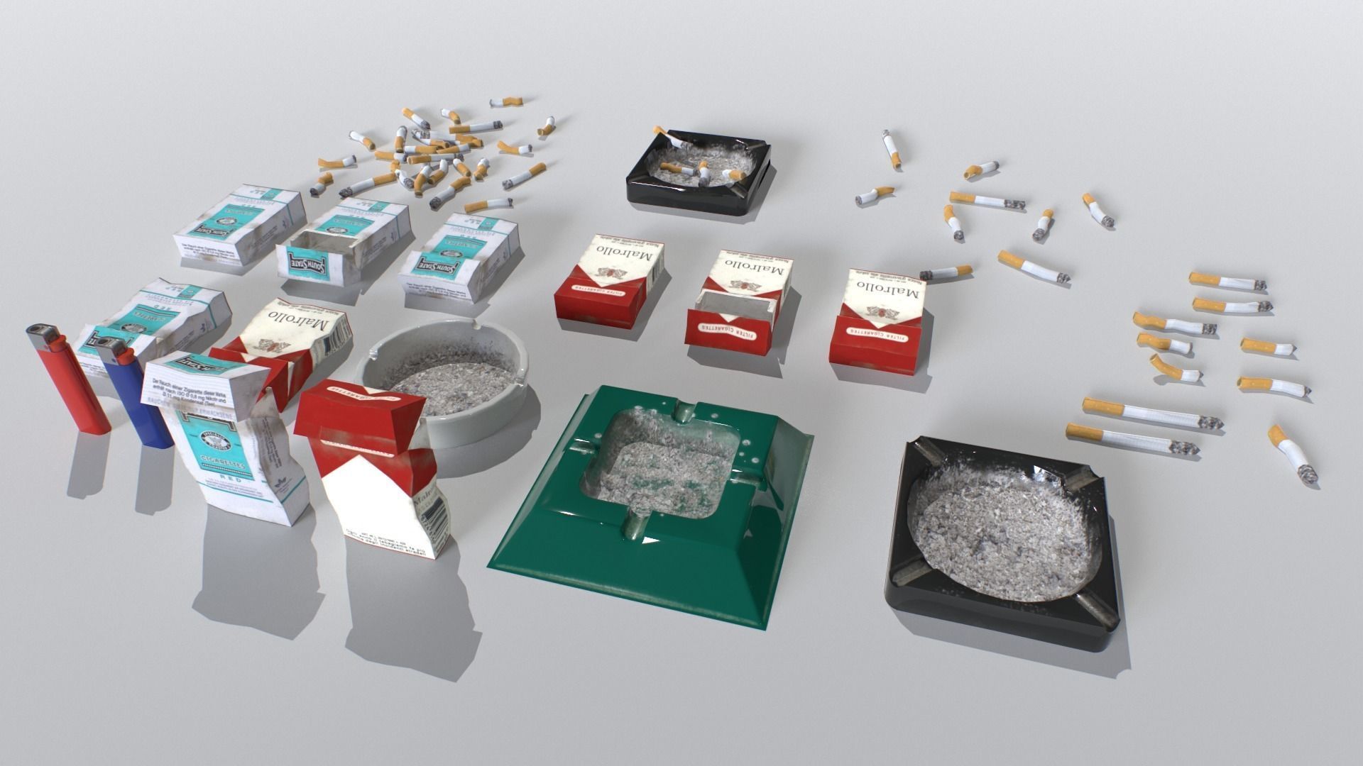 Smoking Props Low-poly 3D model_2