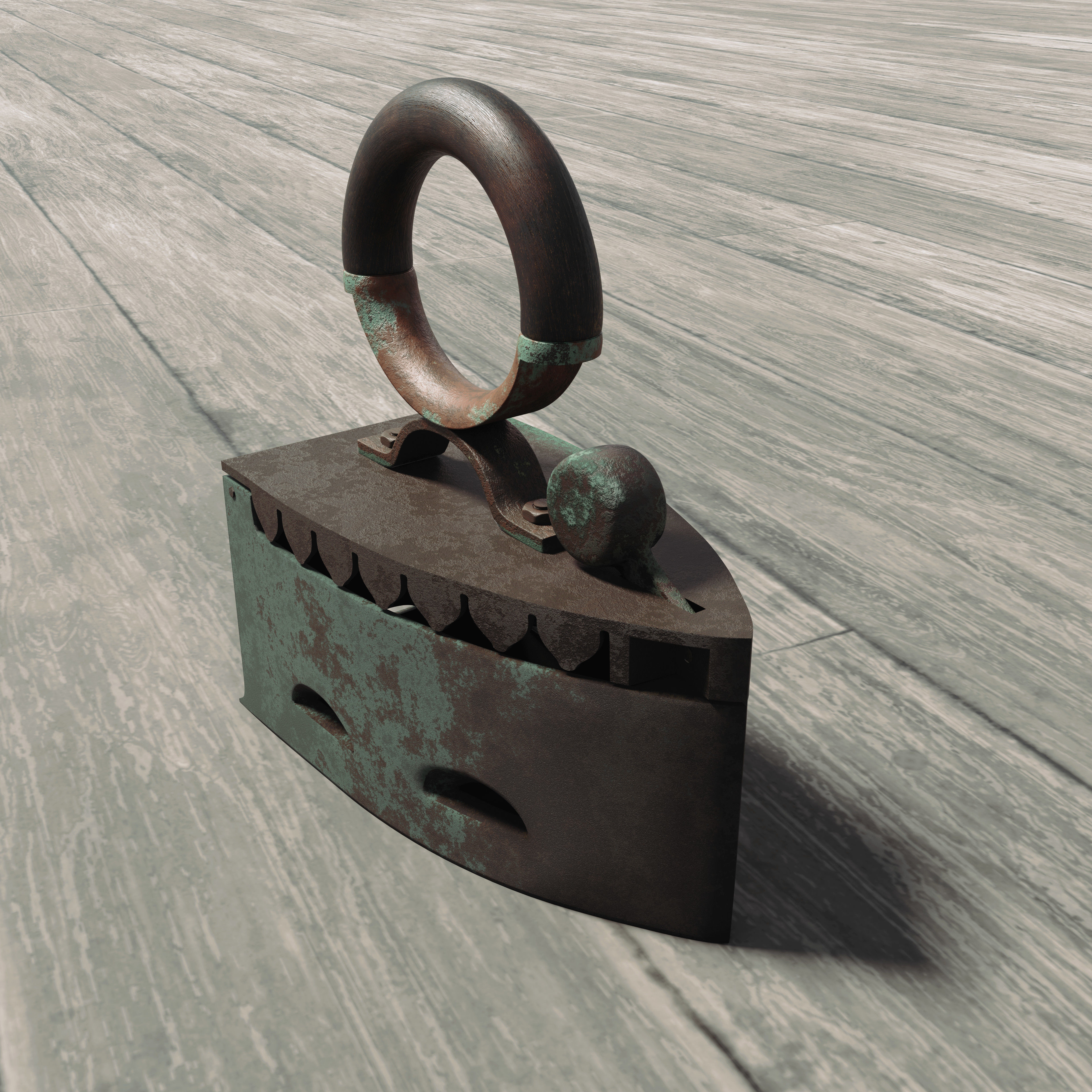 Antique iron 3D model_2
