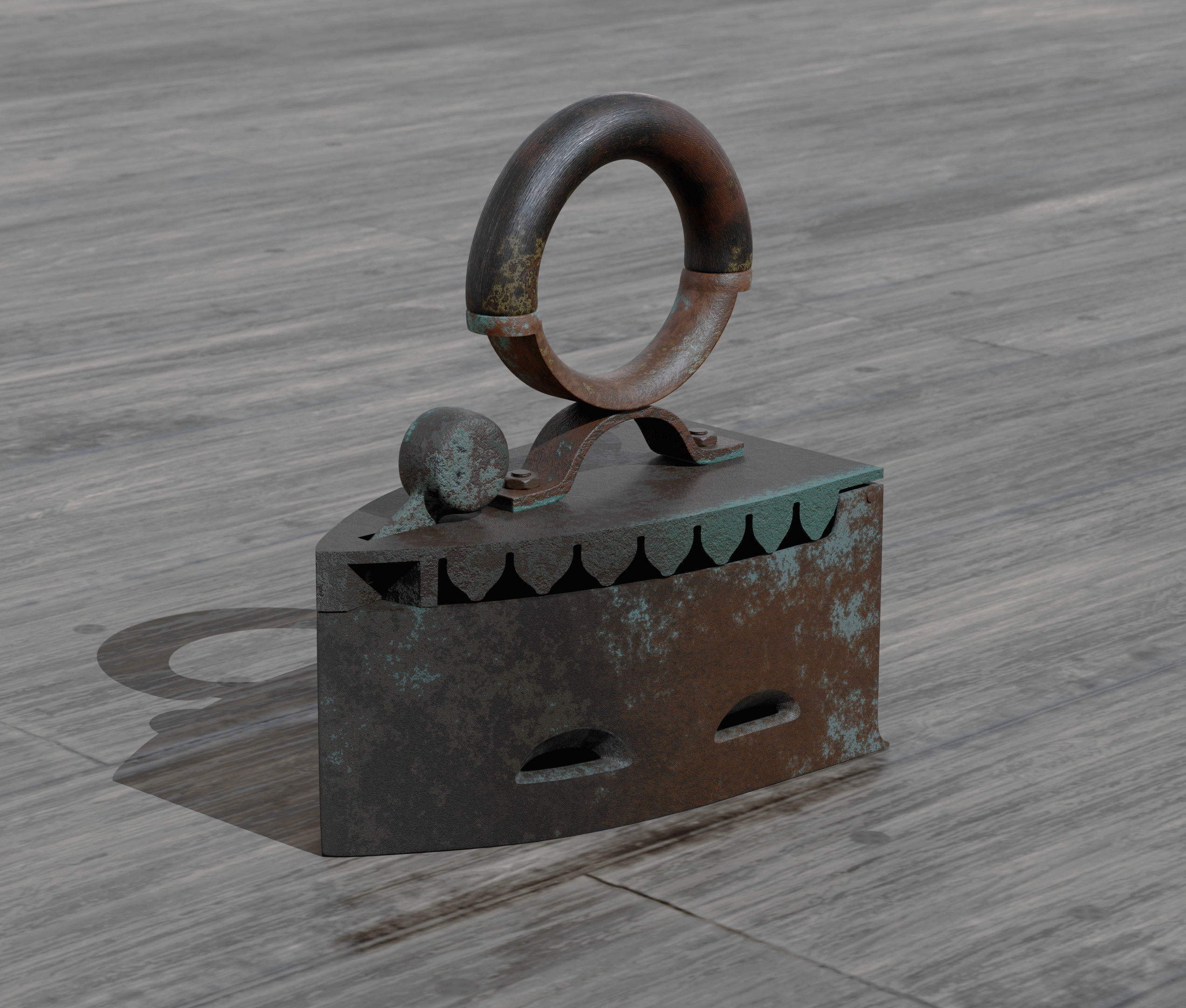 Antique iron 3D model_3