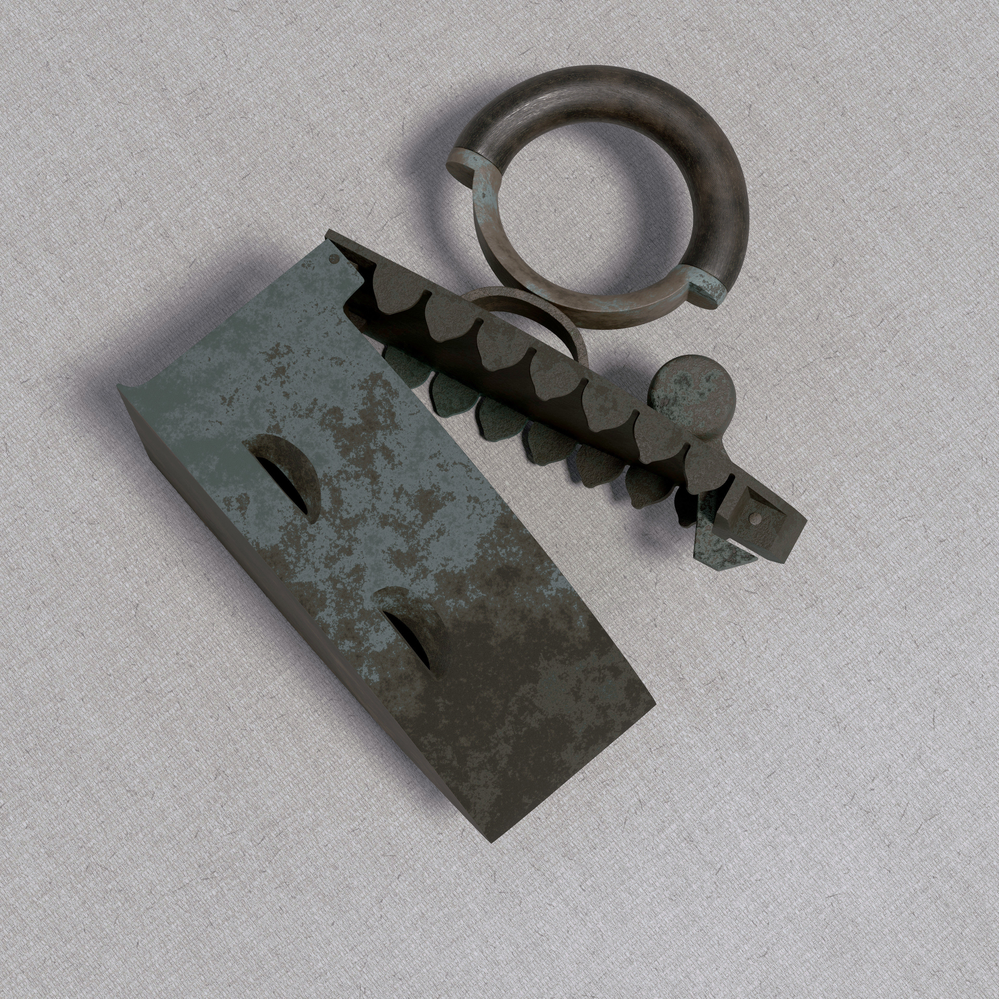 Antique iron 3D model_6