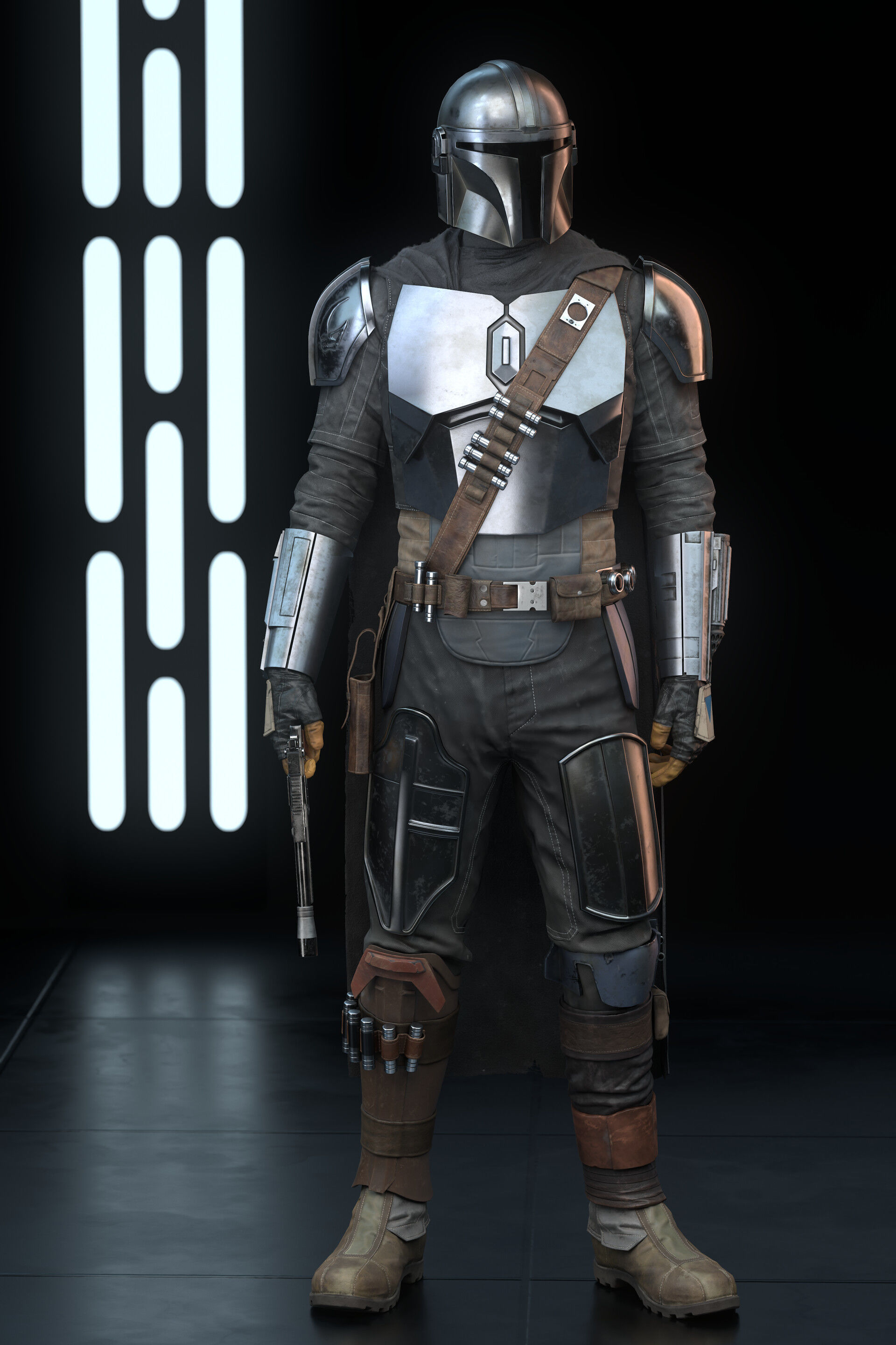 Mandalorian Realistic 3D Model Low Poly star wars armor Low-poly 3D model_1
