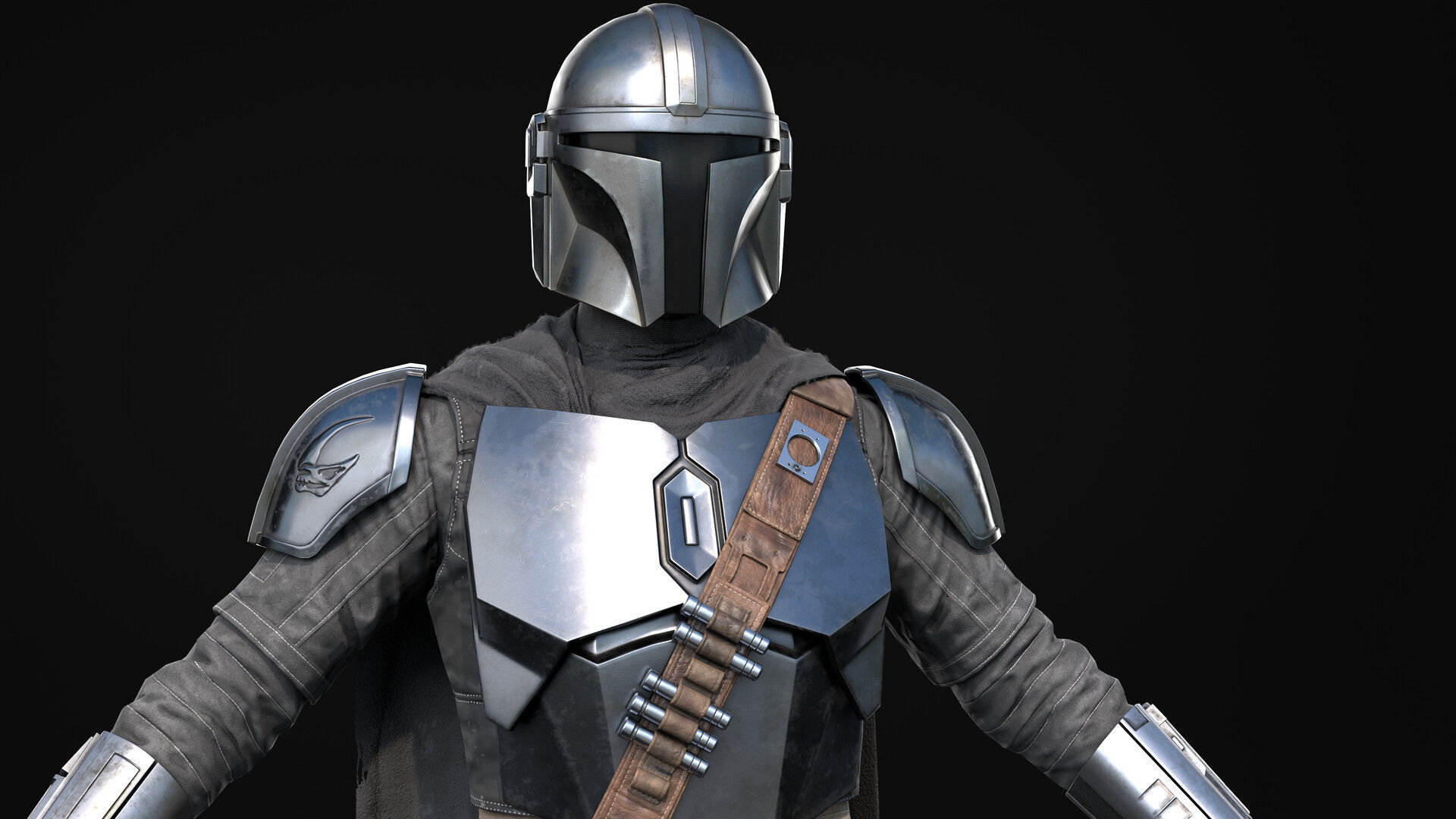 Mandalorian Realistic 3D Model Low Poly star wars armor Low-poly 3D model_9