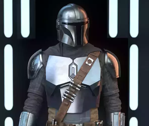 Mandalorian Realistic 3D Model Low Poly star wars armor Low-poly 3D model