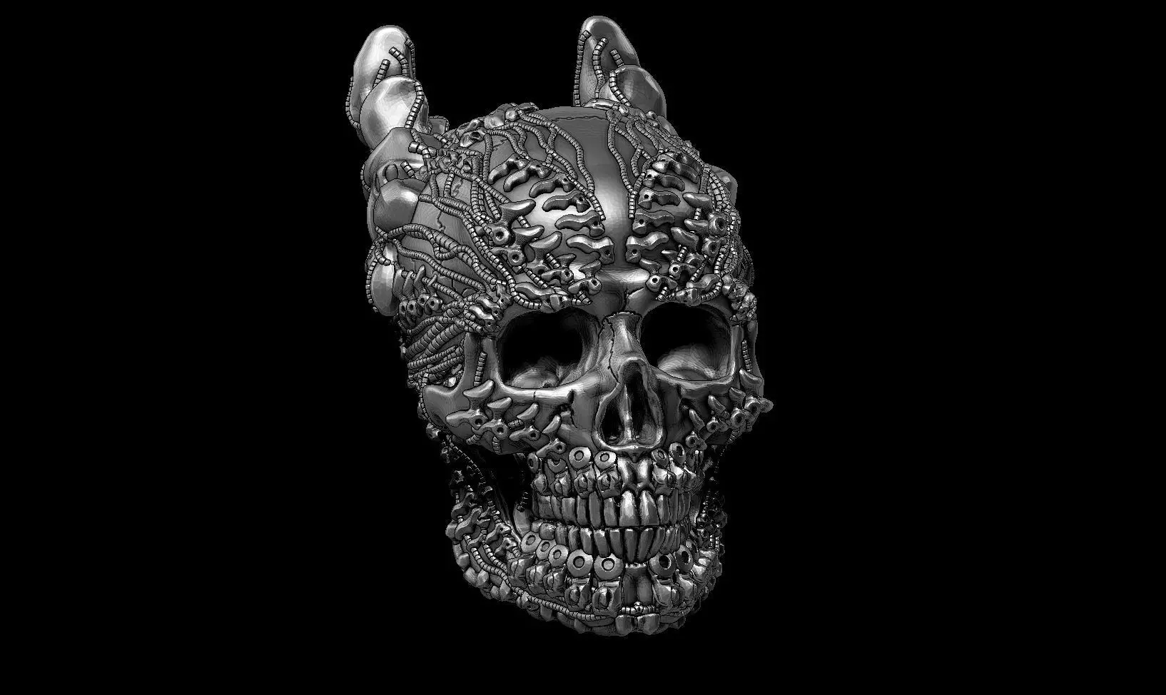 skull robot head a21 3d print model 3D print model_0