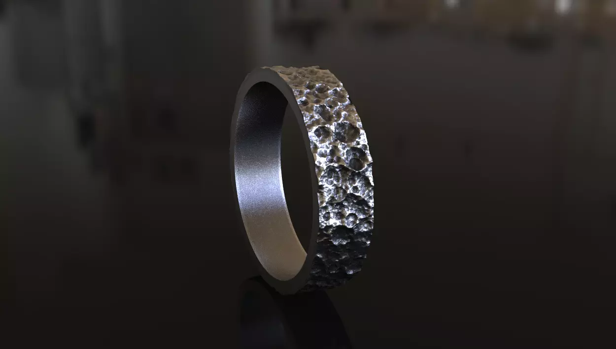 Moon Surface Craters ring 5 mm 3D print model 3D print model