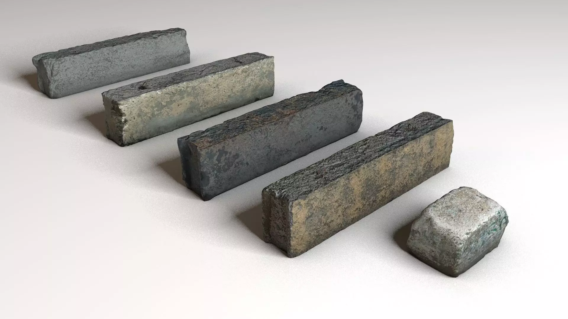 Old concrete blocks 3D model_0