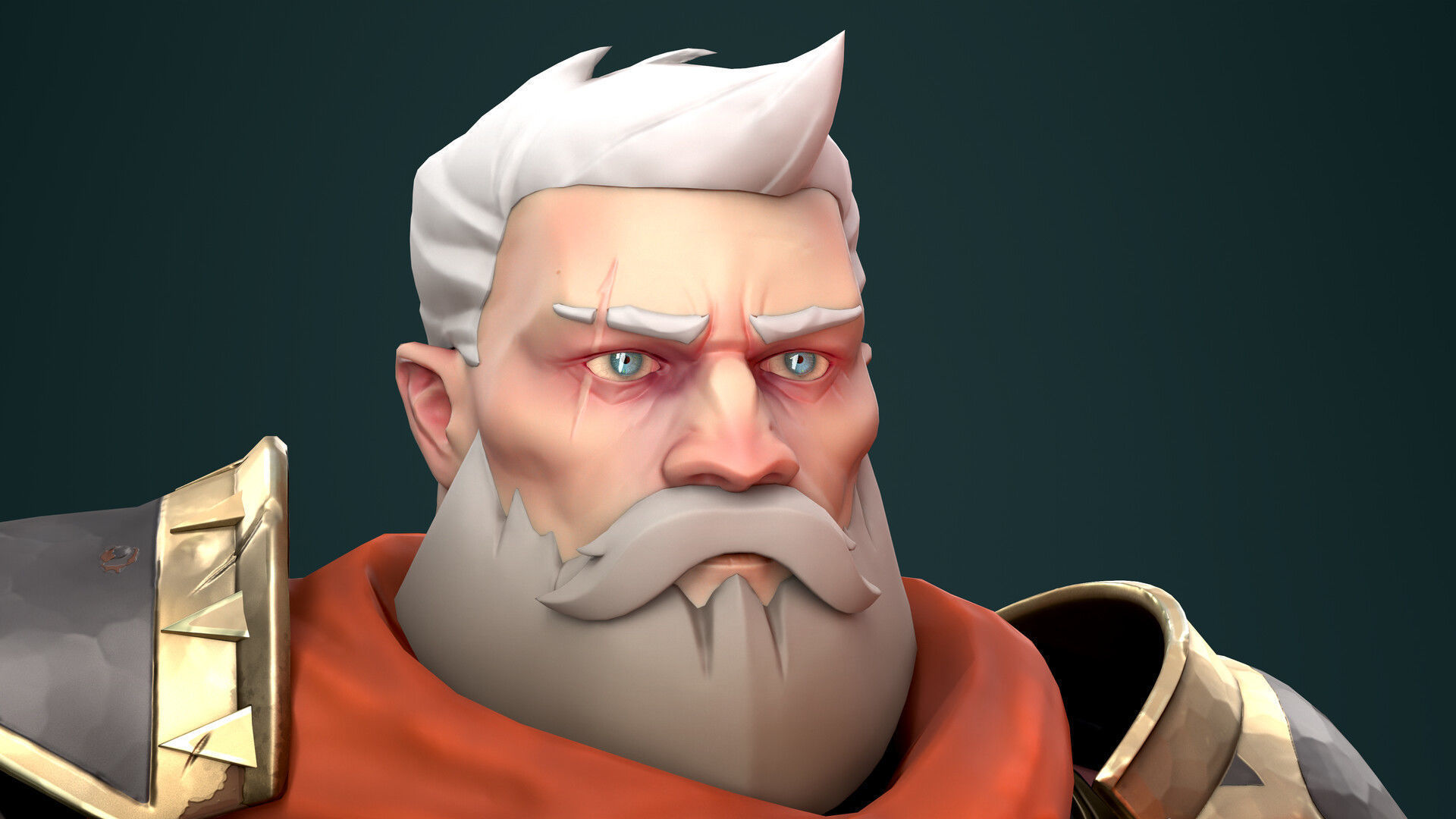 Old Knight Warrior Game Ready Low-poly 3D model_5