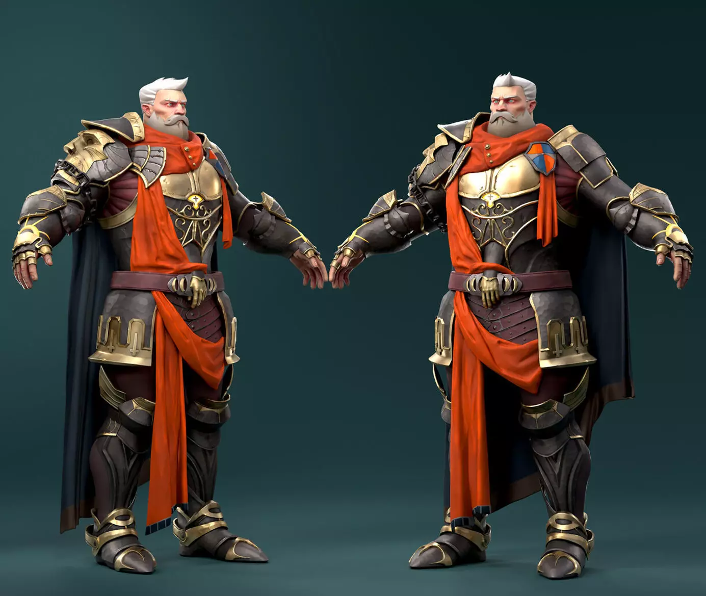 Old Knight Warrior Game Ready Low-poly 3D model_0