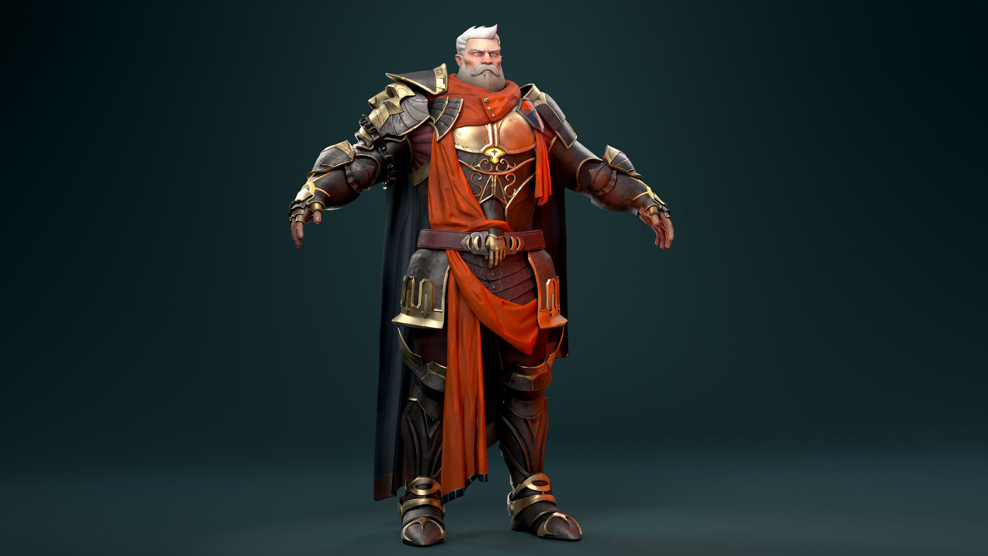 Old Knight Warrior Game Ready Low-poly 3D model_2