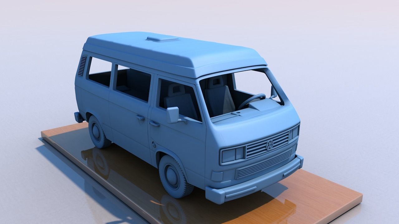 VOLKSWAGEN T3 TRANSPORTER CAMPER 1986 3D print model_2