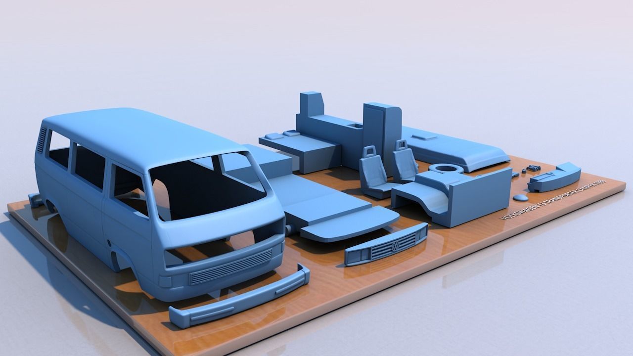 VOLKSWAGEN T3 TRANSPORTER CAMPER 1986 3D print model_10