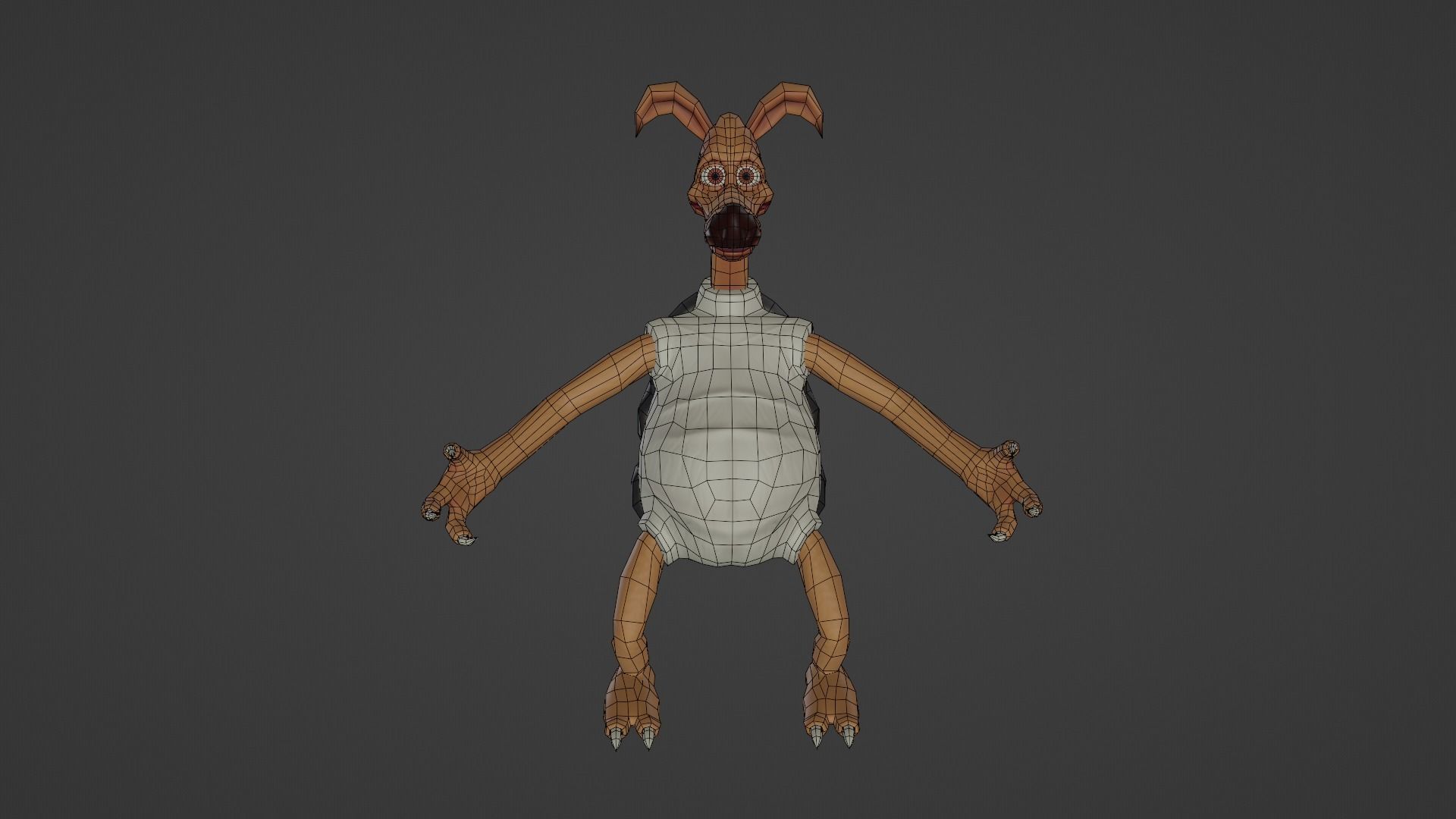 Character cartoon dog in shirt and pants Low-poly 3D model_13