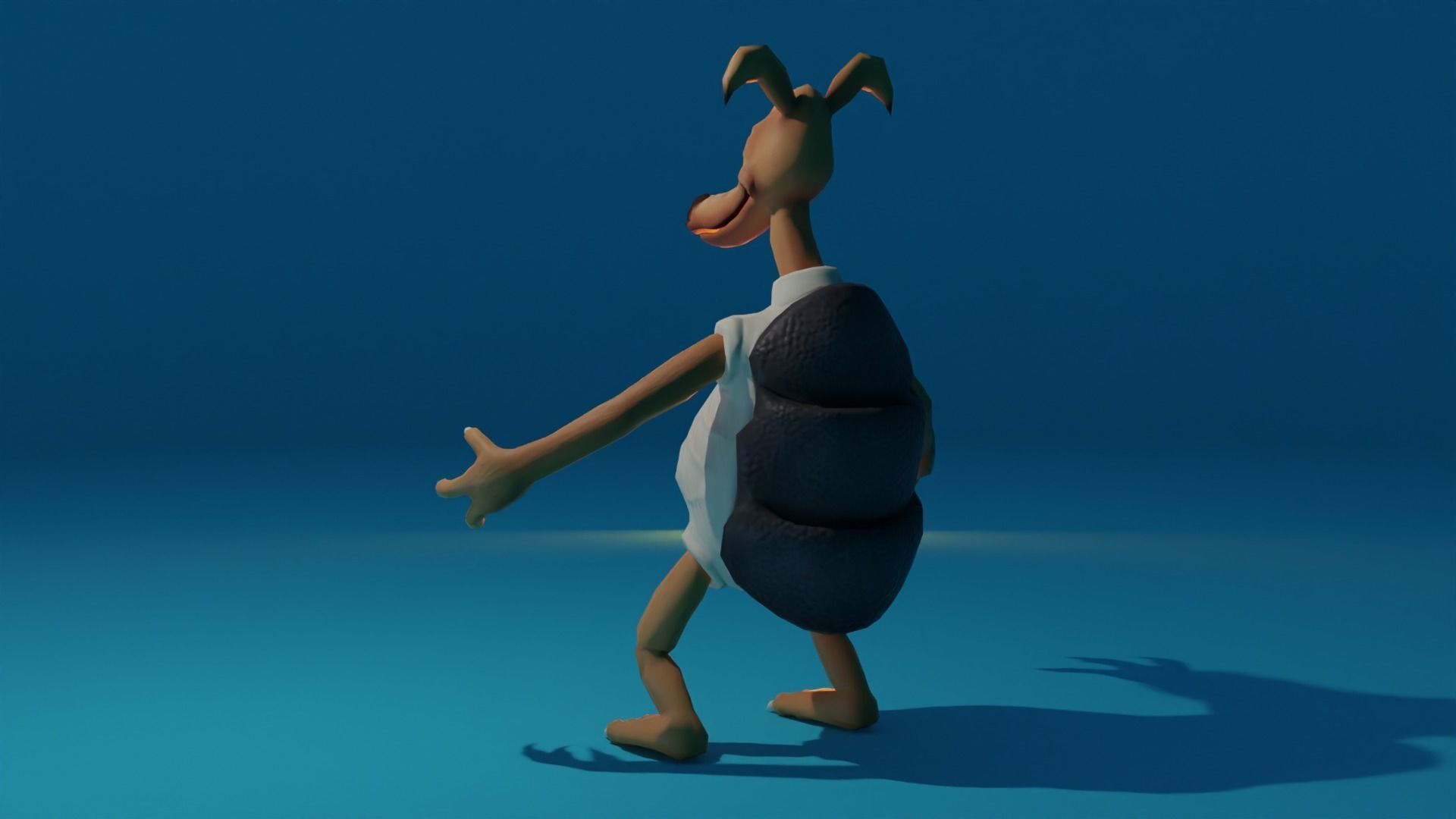 Character cartoon dog in shirt and pants Low-poly 3D model_8