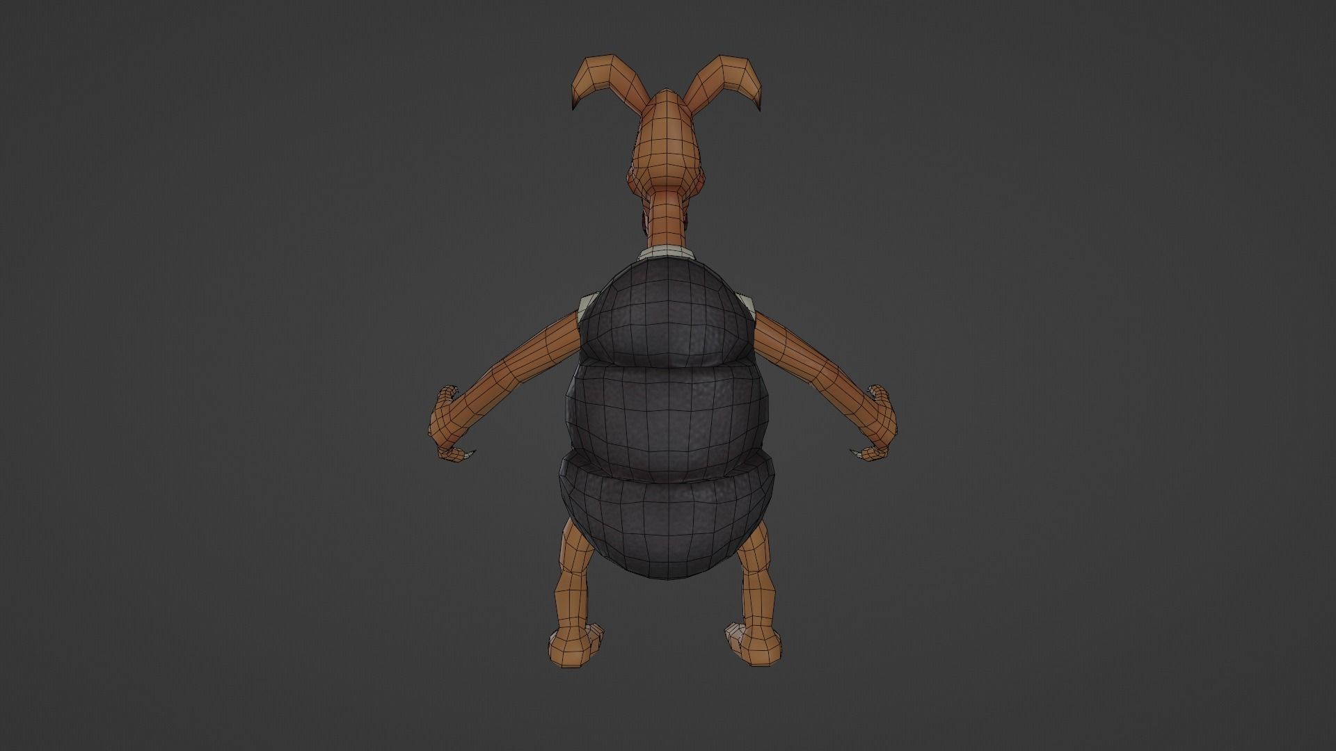 Character cartoon dog in shirt and pants Low-poly 3D model_17