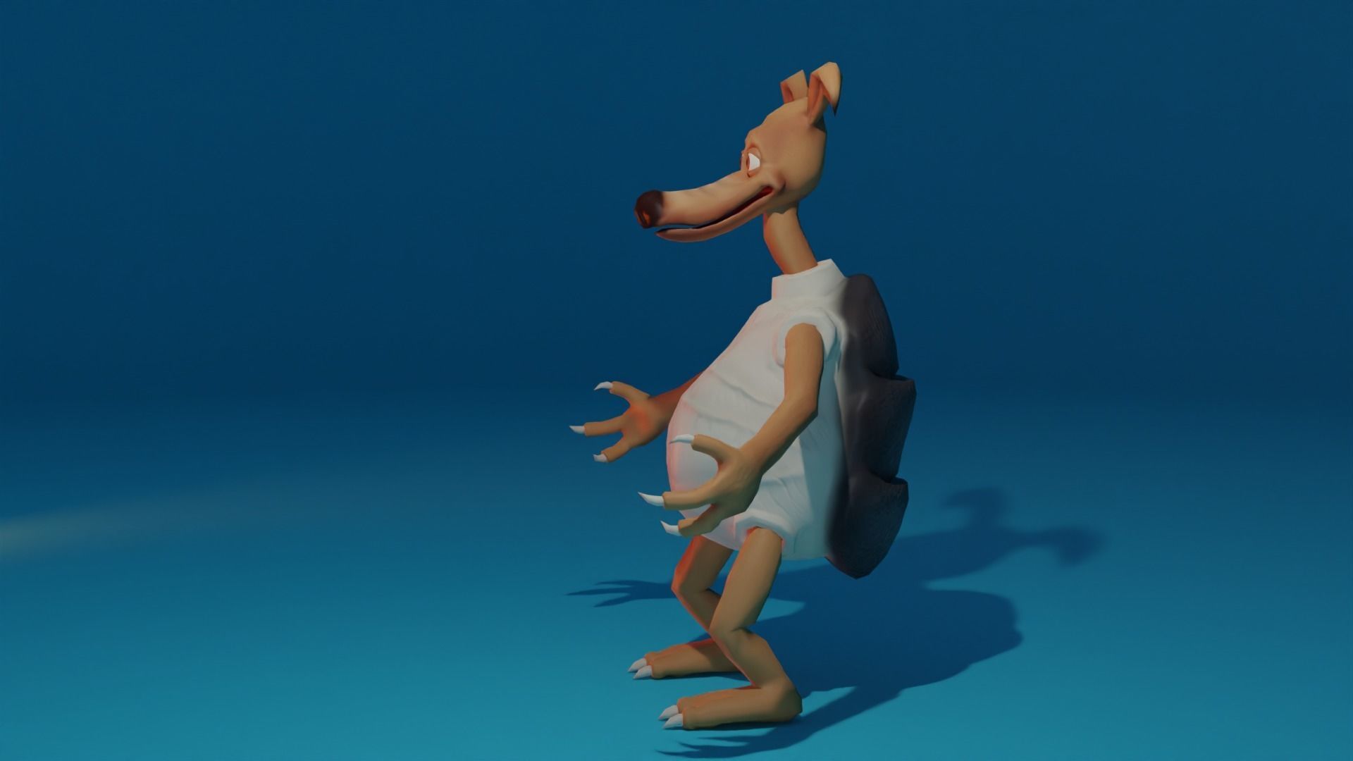 Character cartoon dog in shirt and pants Low-poly 3D model_7