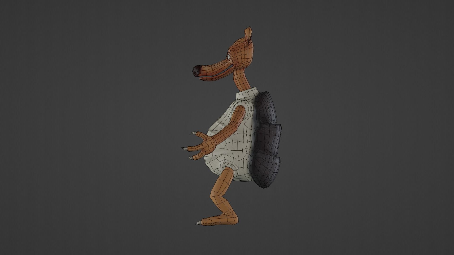 Character cartoon dog in shirt and pants Low-poly 3D model_22