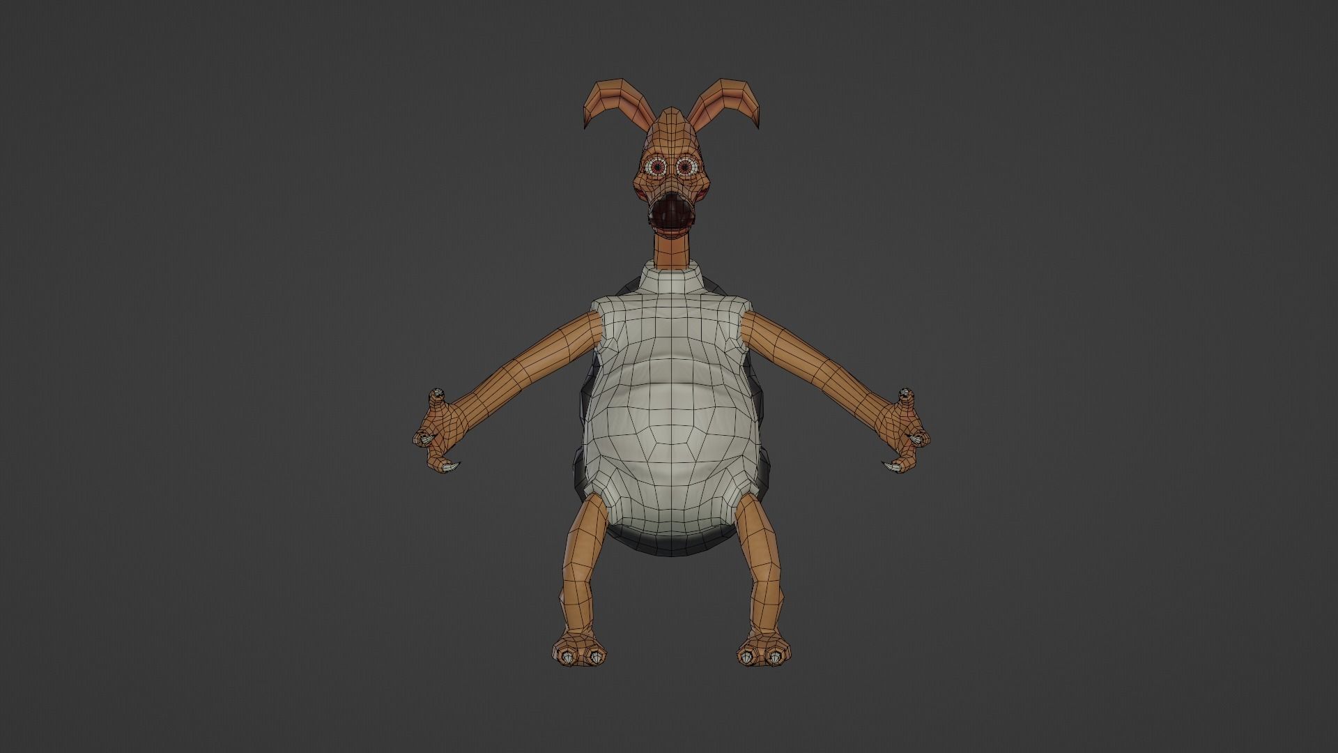 Character cartoon dog in shirt and pants Low-poly 3D model_20