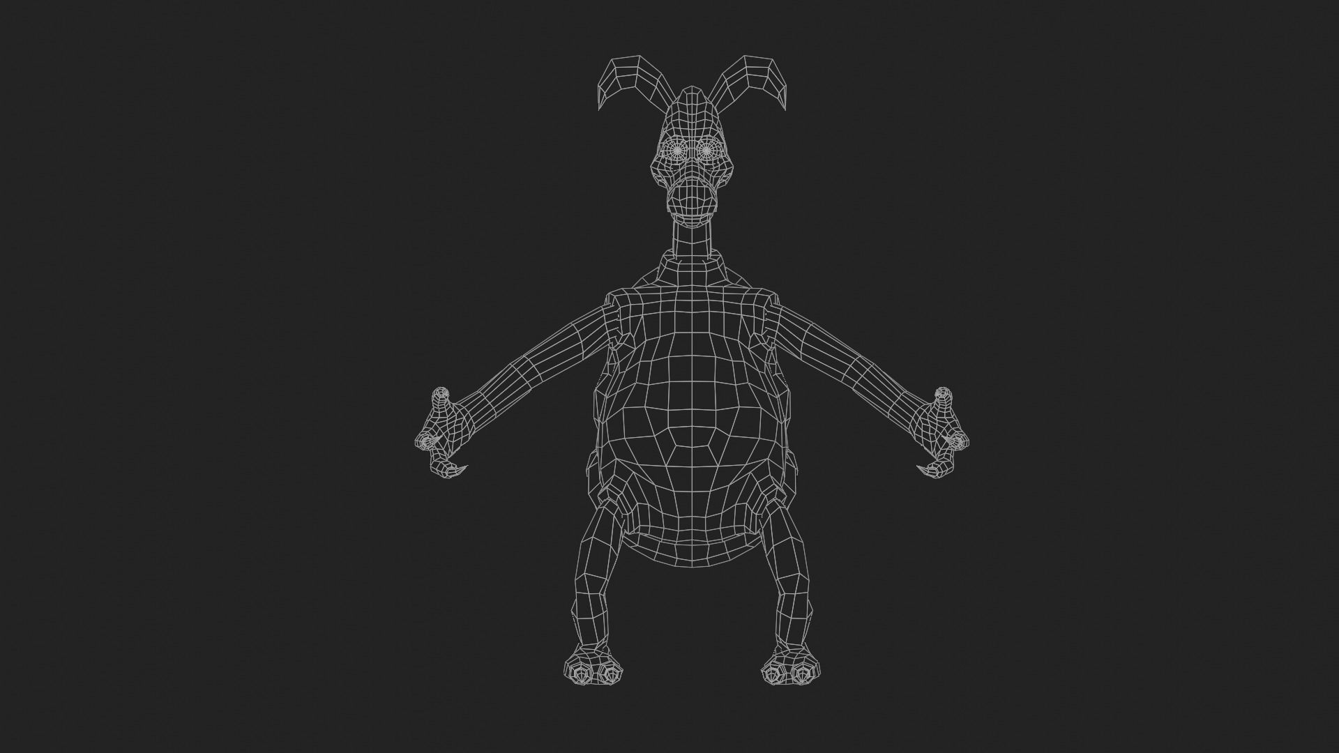 Character cartoon dog in shirt and pants Low-poly 3D model_26