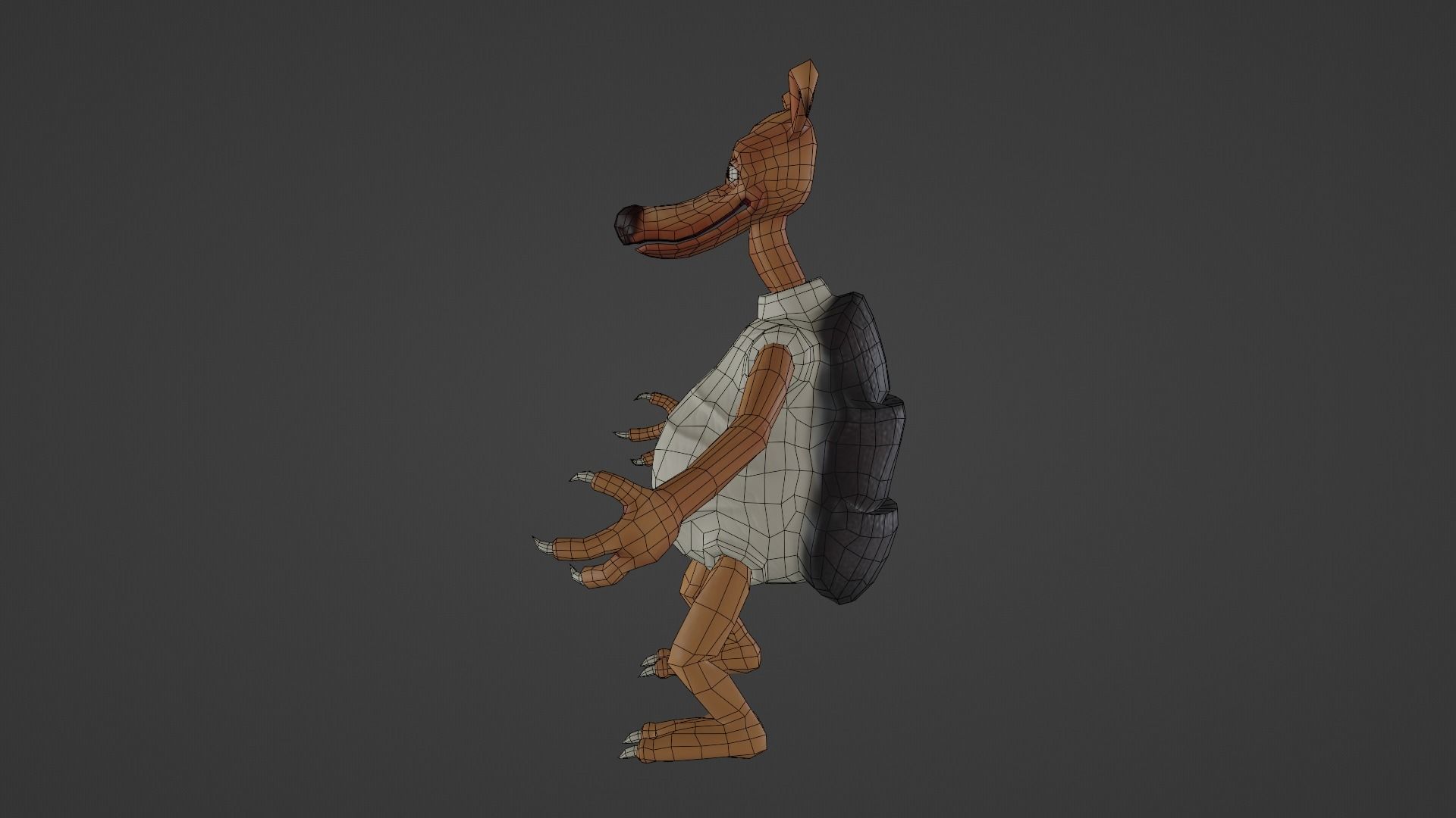 Character cartoon dog in shirt and pants Low-poly 3D model_15