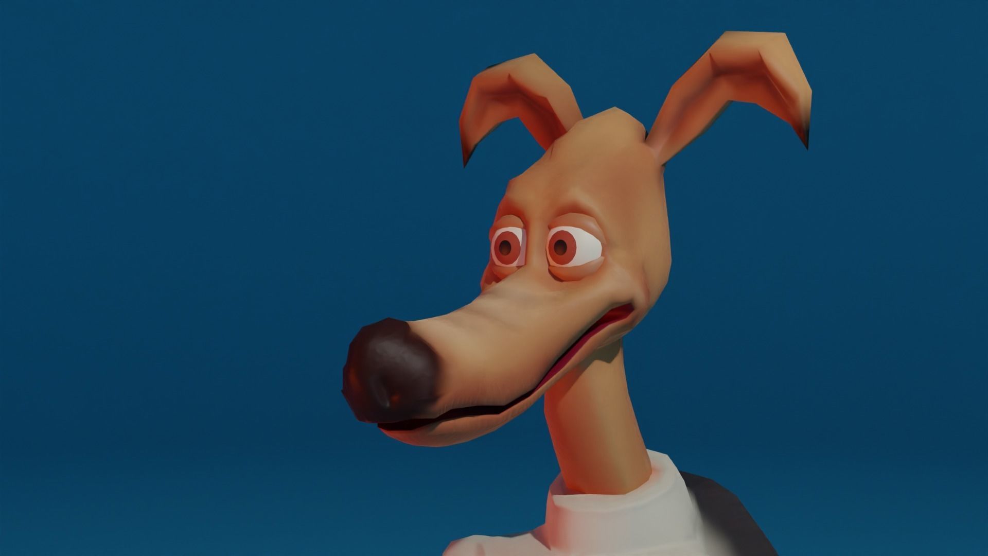 Character cartoon dog in shirt and pants Low-poly 3D model_9