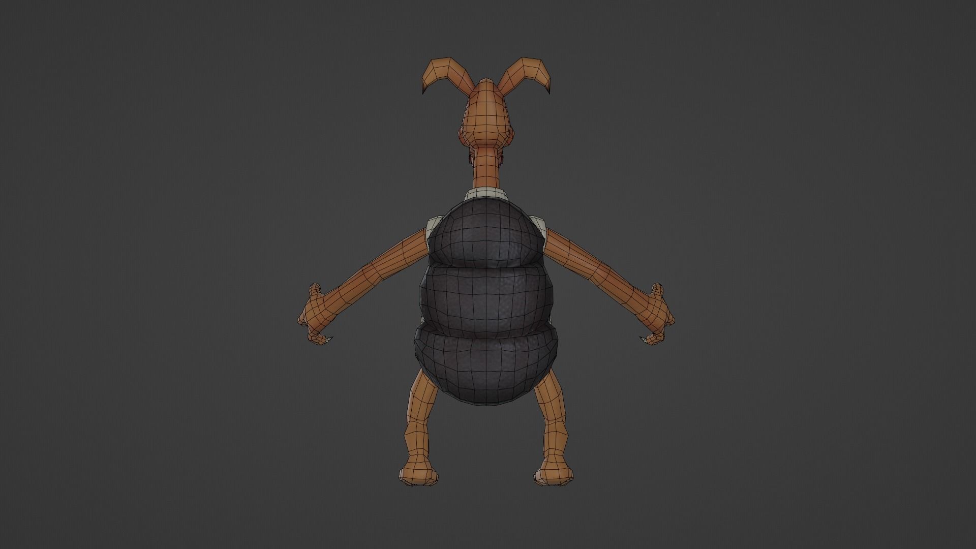 Character cartoon dog in shirt and pants Low-poly 3D model_21