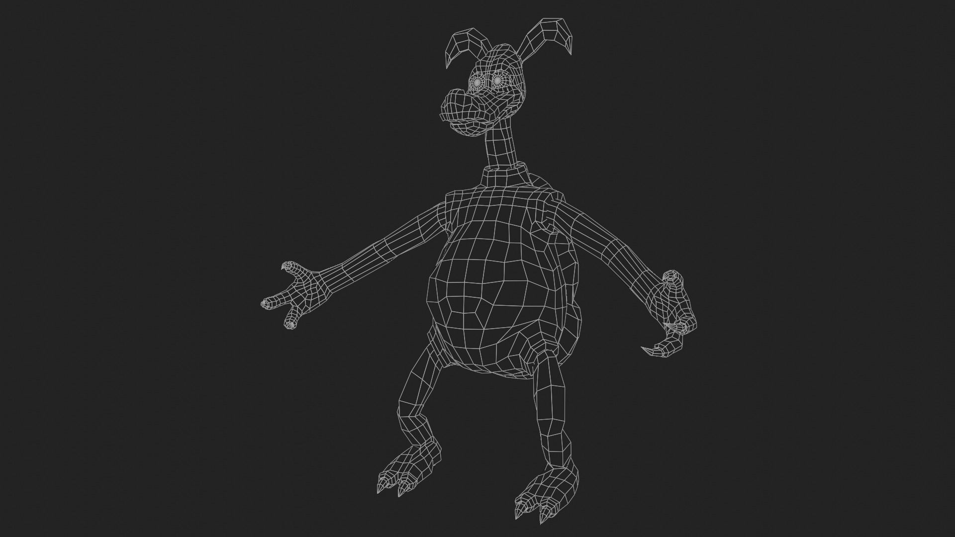 Character cartoon dog in shirt and pants Low-poly 3D model_25