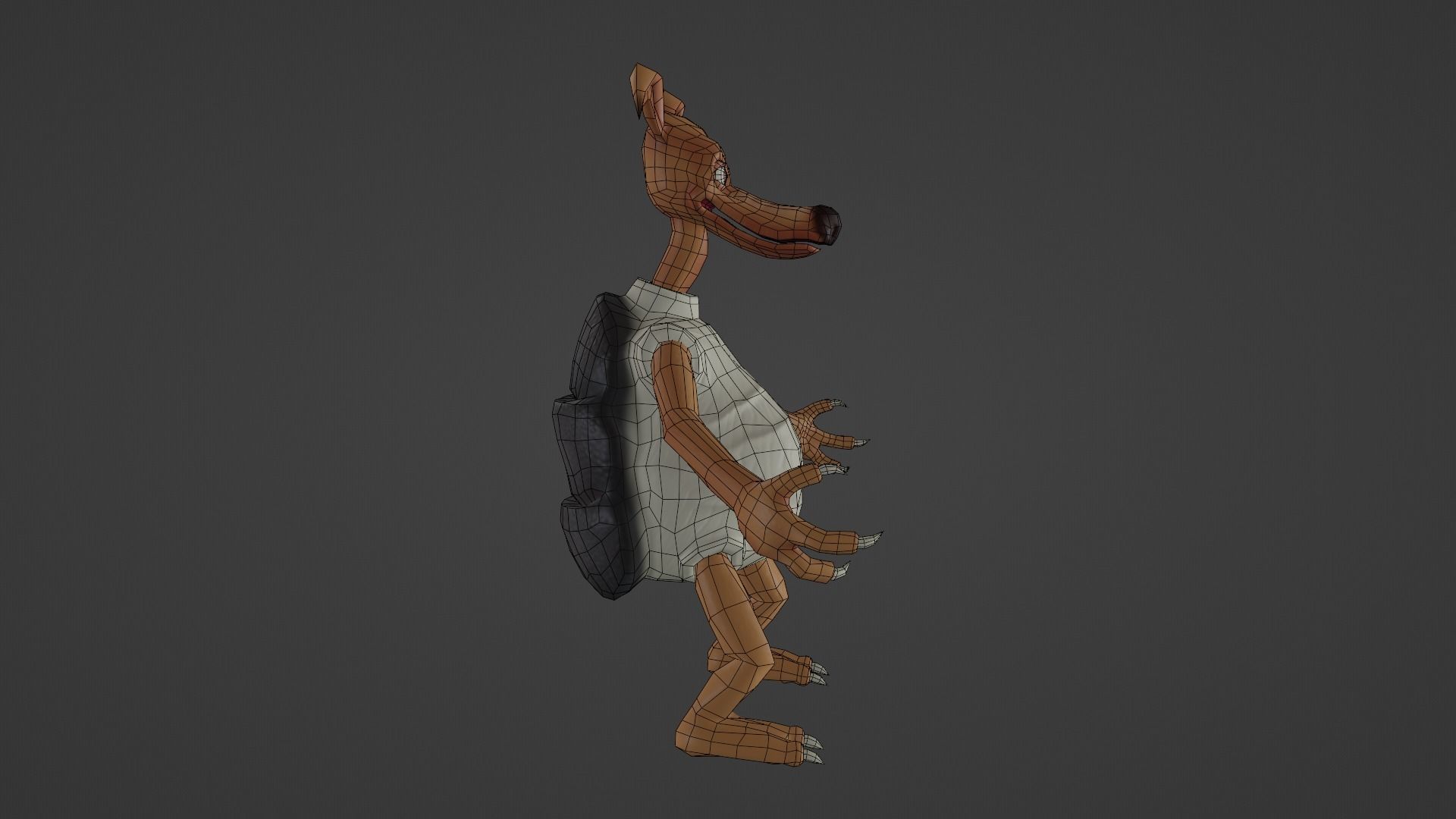 Character cartoon dog in shirt and pants Low-poly 3D model_19