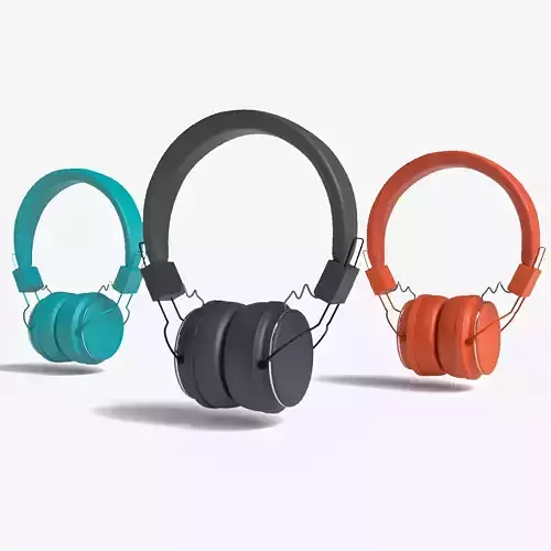 Headphone Collection in 3 colors 3D model