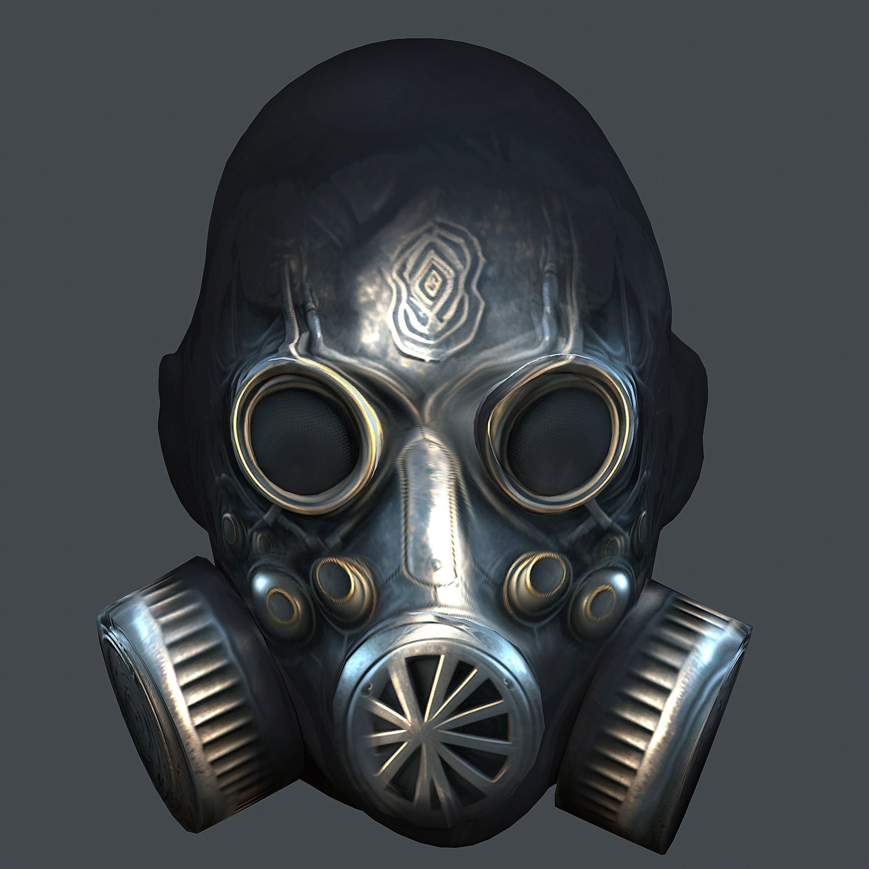 Gas mask helmet scifi Low-poly character art game space Low-poly 3D model_5
