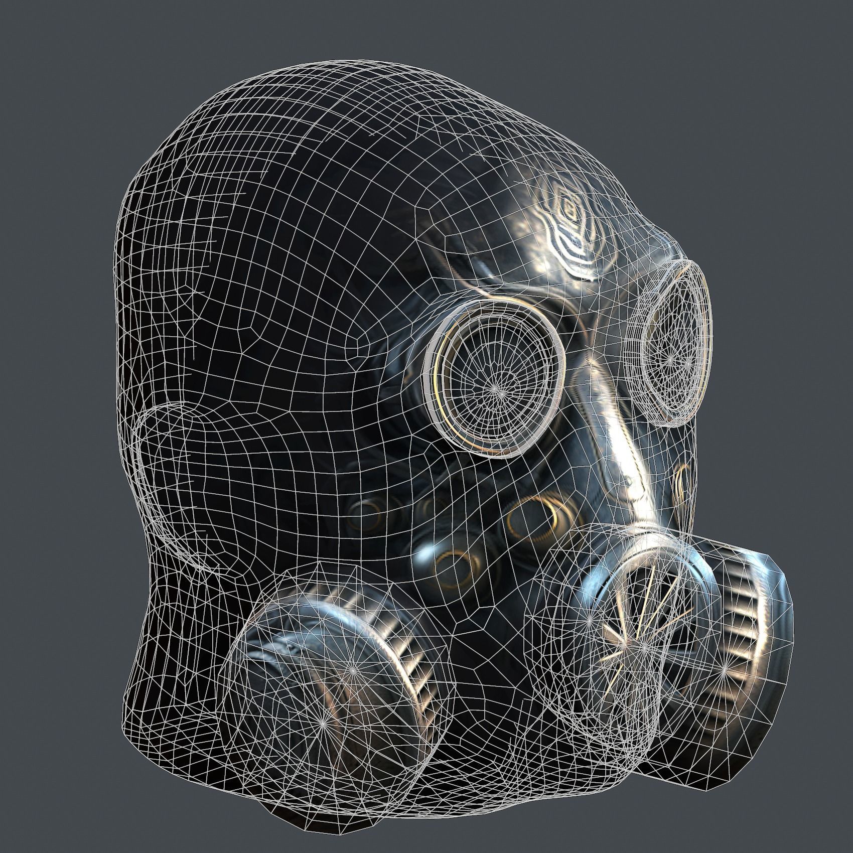 Gas mask helmet scifi Low-poly character art game space Low-poly 3D model_1