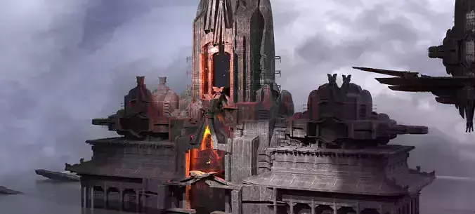 Cyberpunk Warlord Towers Kitbash 1 3D model