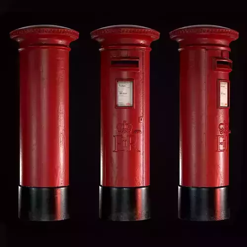 Royal PostBox Low Poly PBR Low-poly 3D model