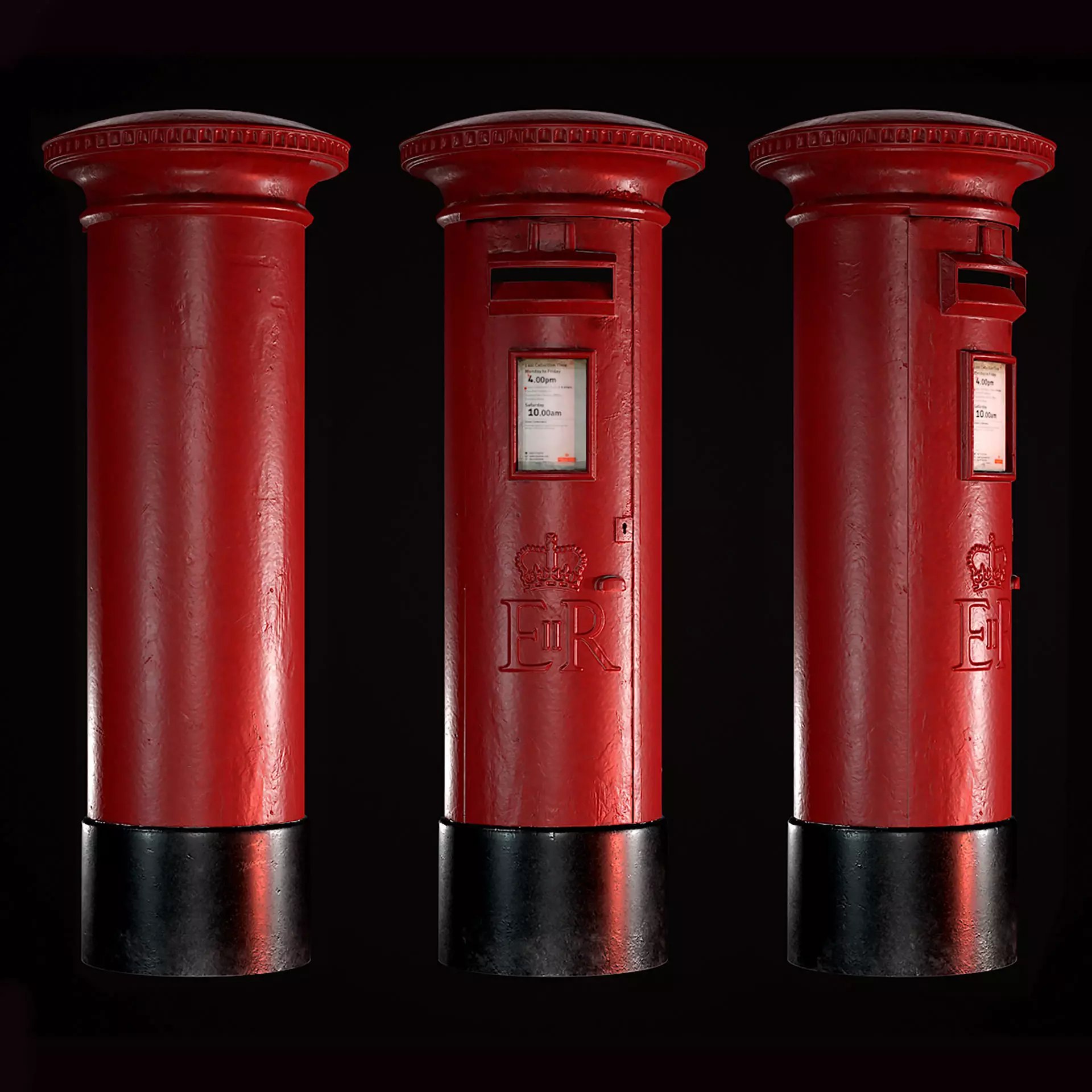 Royal PostBox Low Poly PBR Low-poly 3D model_0
