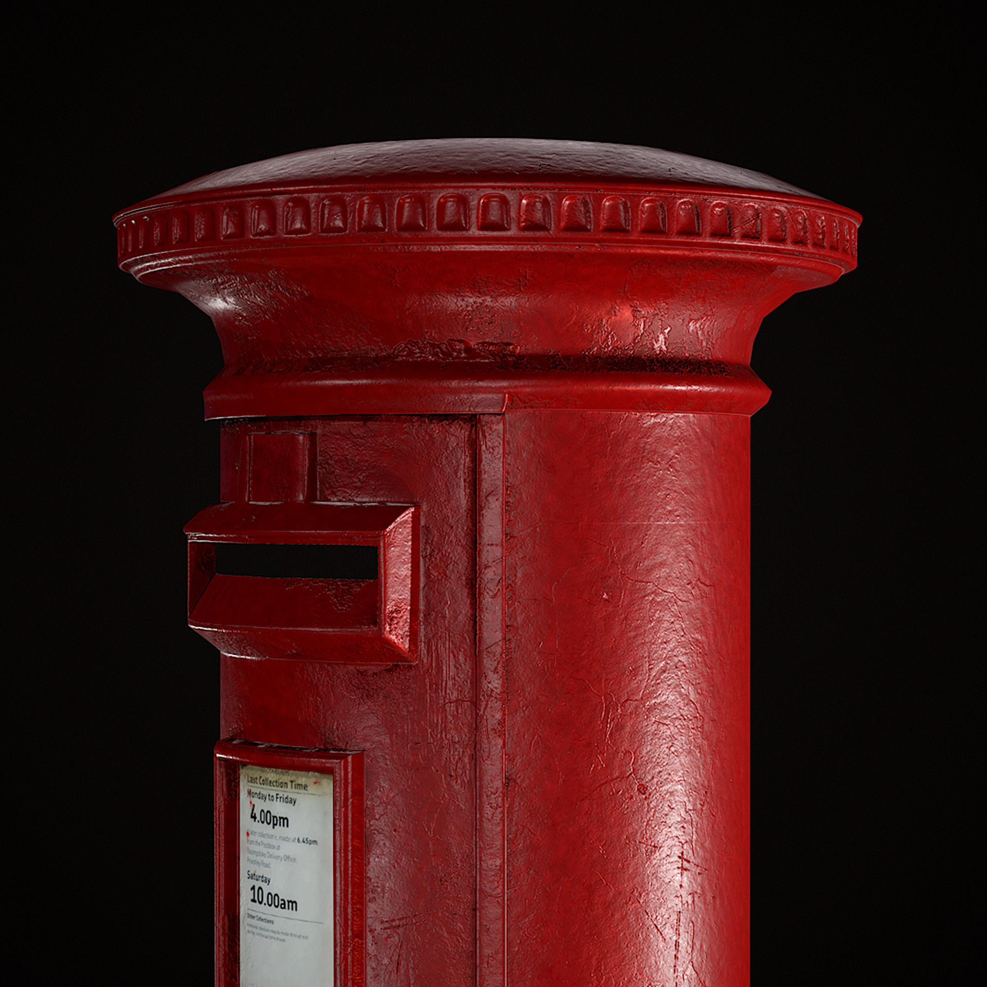 Royal PostBox Low Poly PBR Low-poly 3D model_9