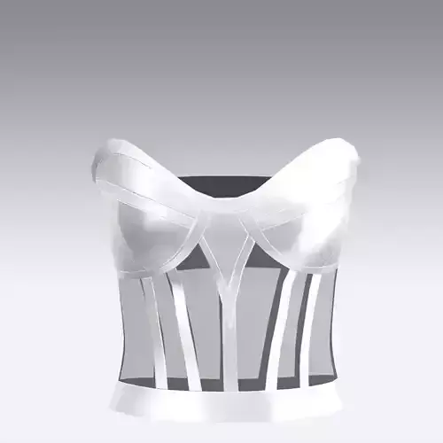 HEART NECKLINE CORSET DRAPED COLOR  WHITE TYPE  SILK 