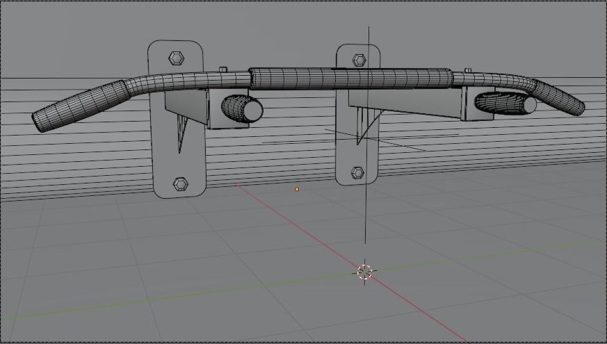 Simple Pull Up Bar Low-poly 3D model_2