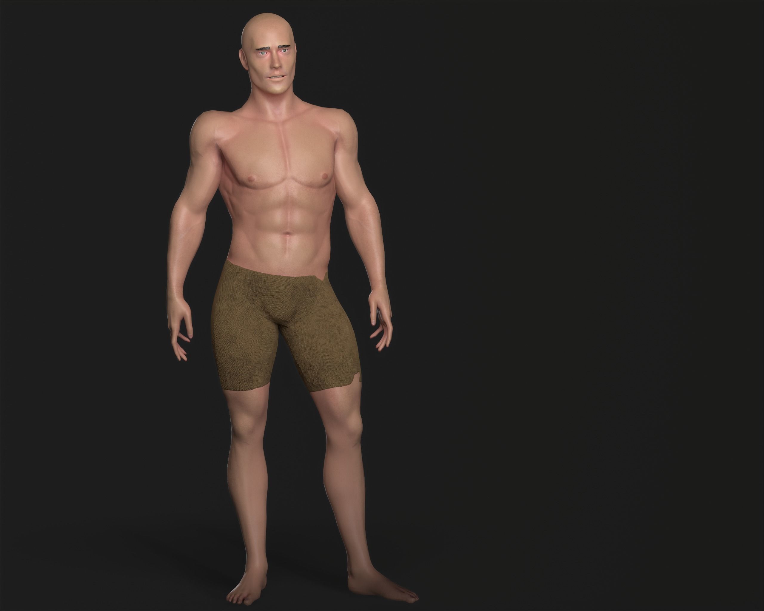 Bald men Low-poly 3D model_2