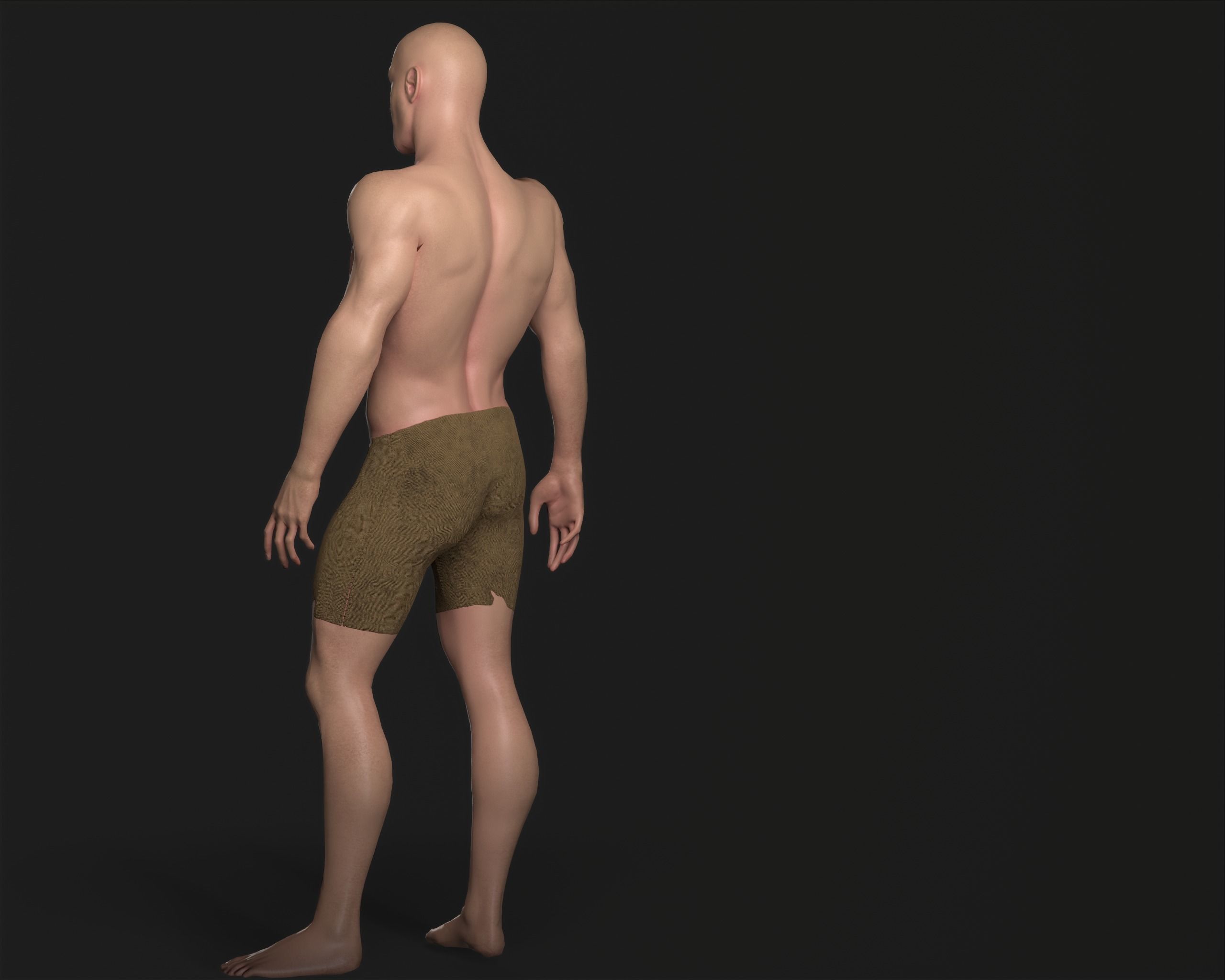 Bald men Low-poly 3D model_3