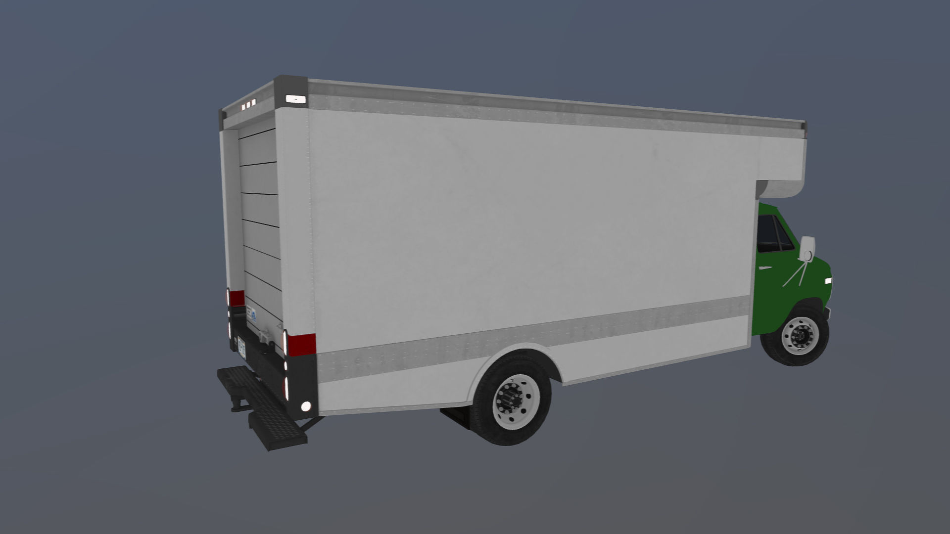 Moving box van Low-poly 3D model_34