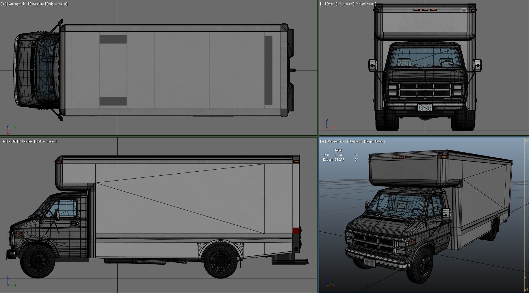 Moving box van Low-poly 3D model_38
