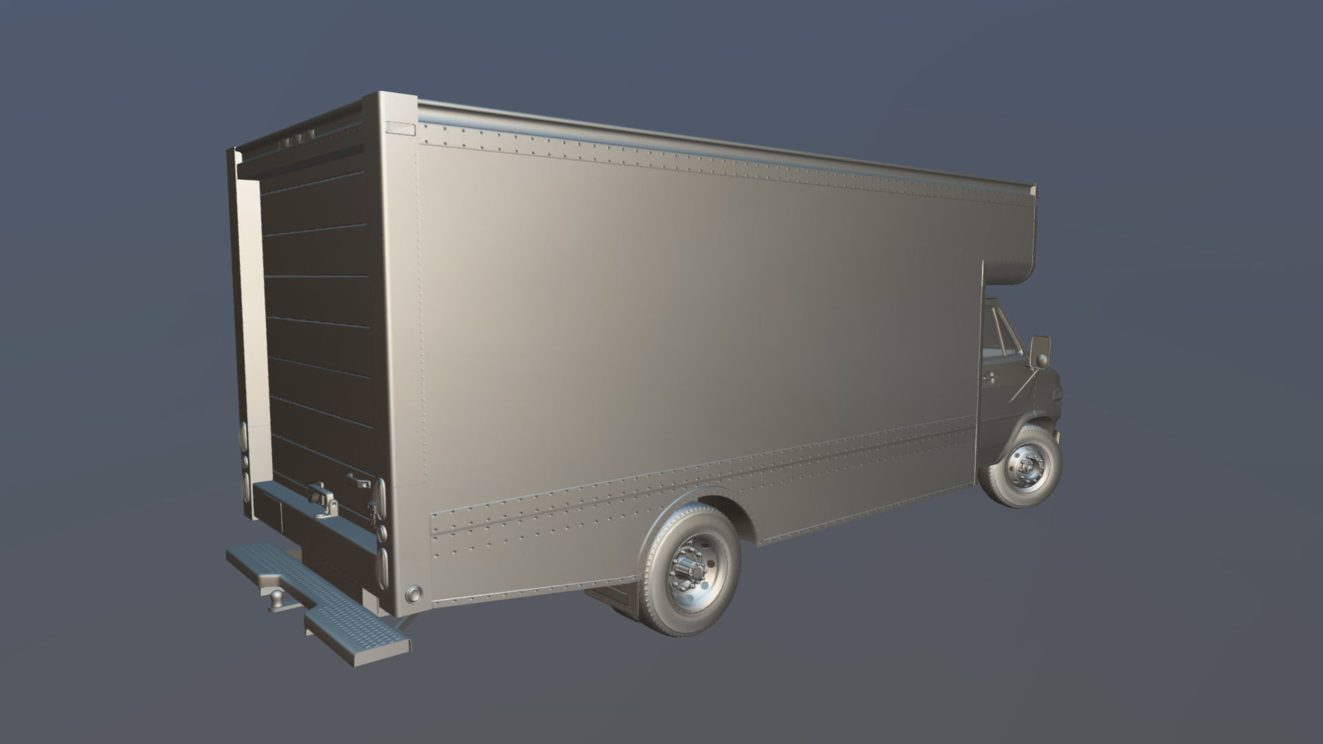 Moving box van Low-poly 3D model_30