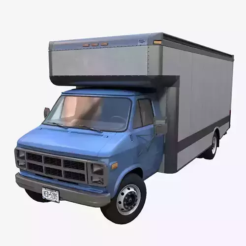 Moving box van Low-poly 3D model