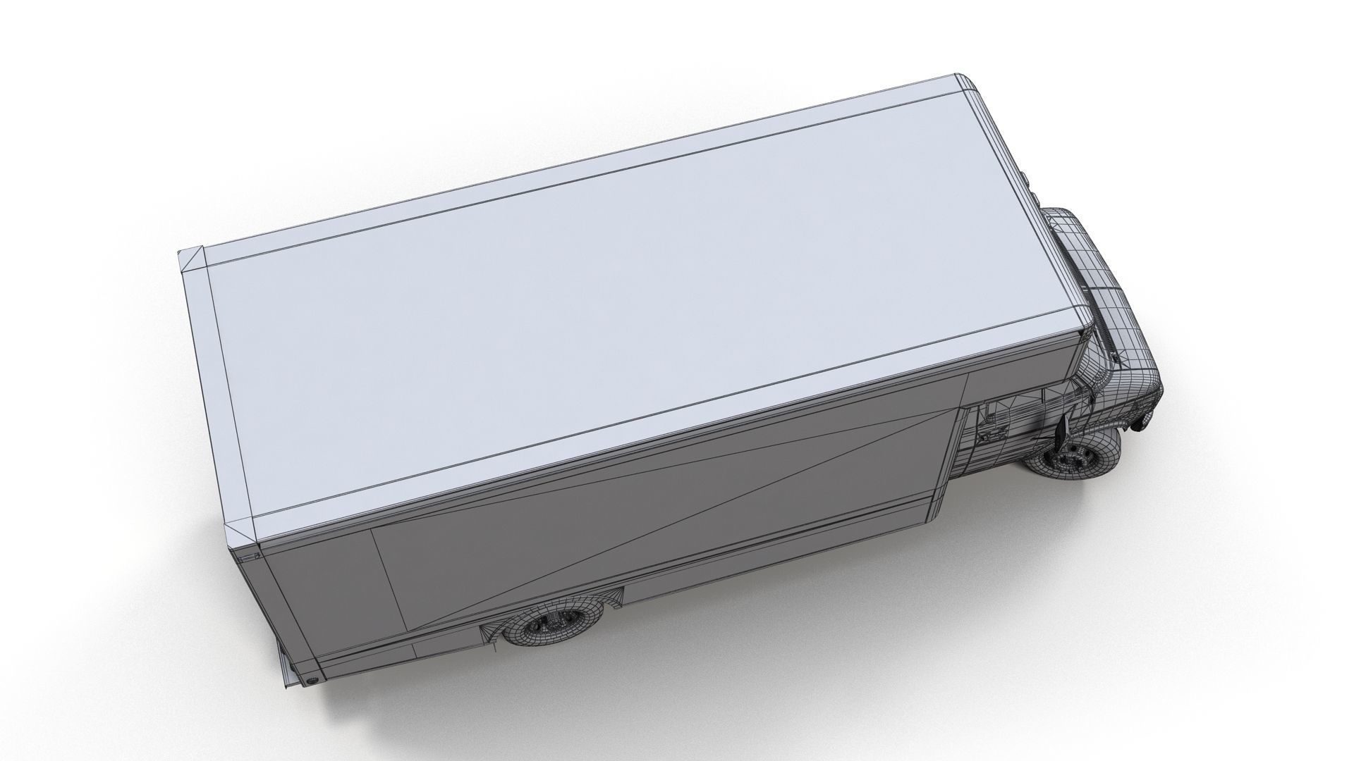 Moving box van Low-poly 3D model_11
