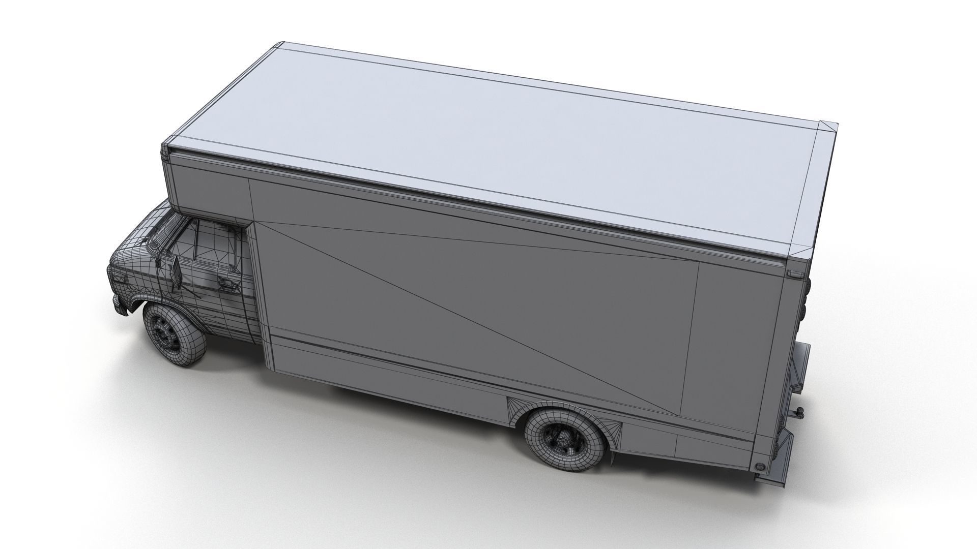 Moving box van Low-poly 3D model_13