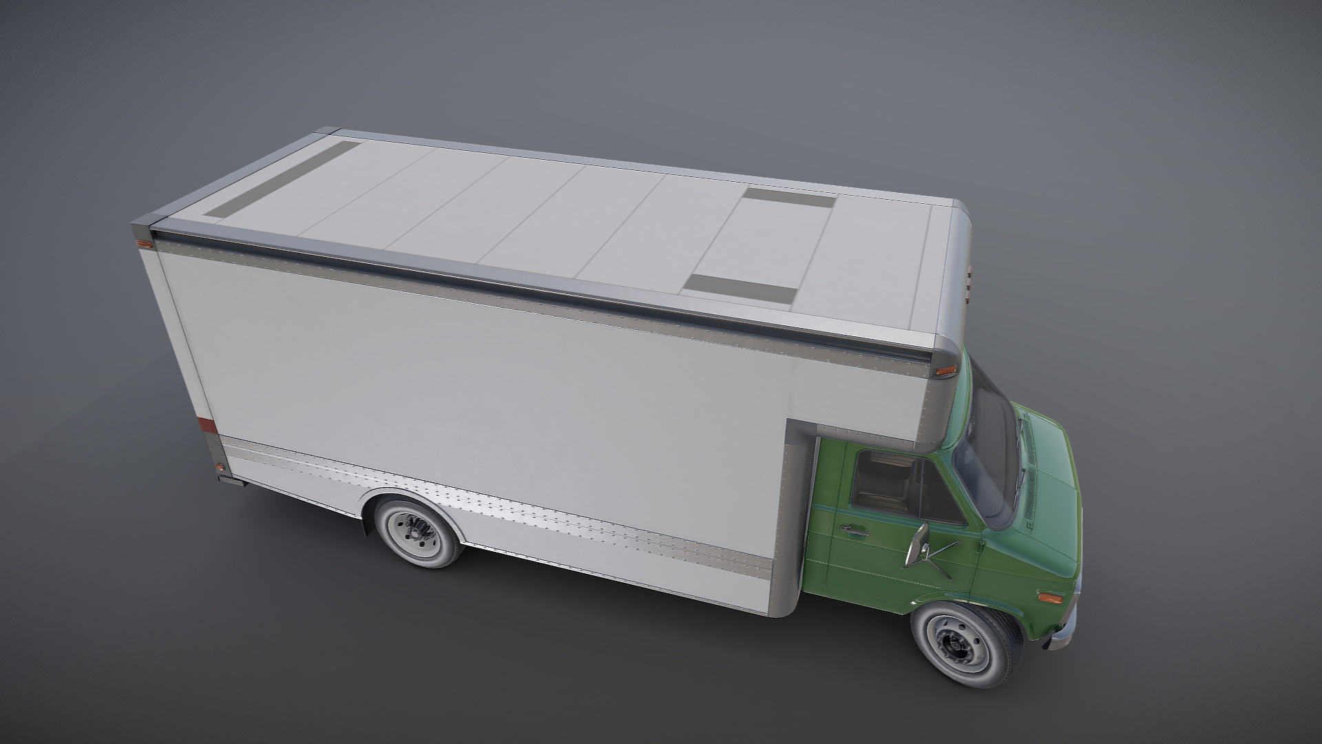 Moving box van Low-poly 3D model_20
