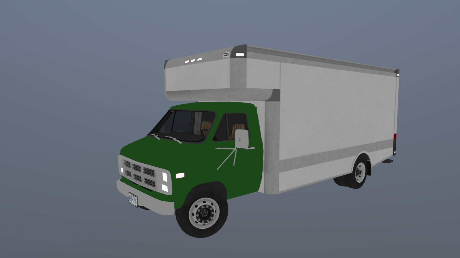Moving box van Low-poly 3D model_33