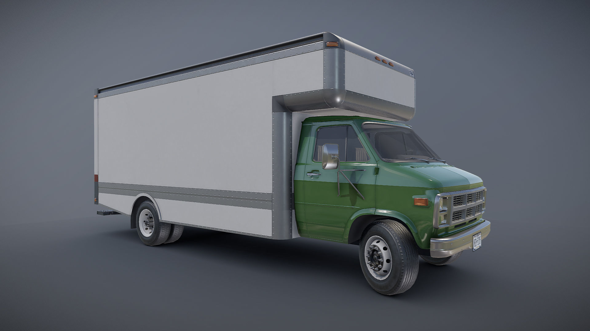Moving box van Low-poly 3D model_24