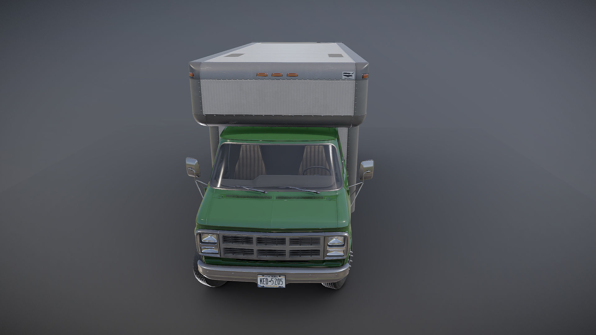 Moving box van Low-poly 3D model_22
